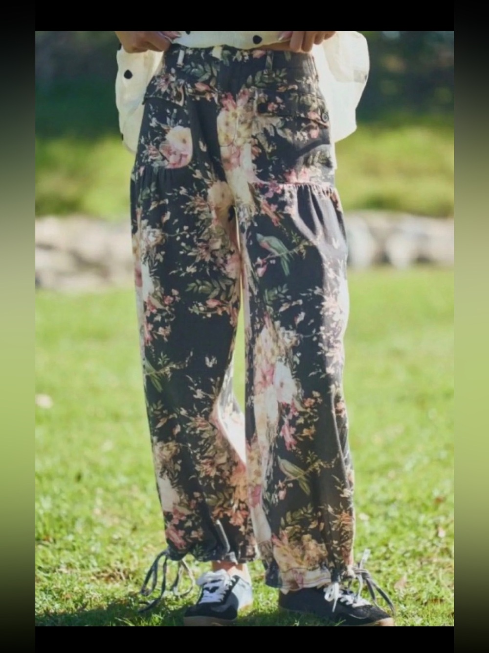 BRAND NEW DAVI & DANI FLORAL COTTON PANT  TIE UP OR WIDE LEG 
LARGE 100% cotton